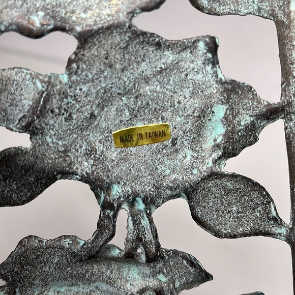 Antiqued Patina Brass 16.5” Tall Wall Sconce Candle Hanger‎ with Rose Embossed - Picture 10 of 11